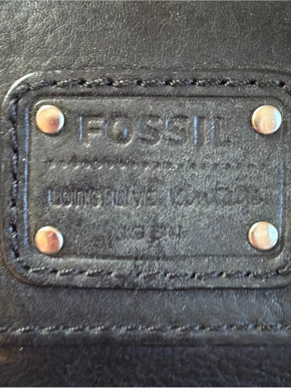 FOSSIL Long Live Vintage 1954 Trifold Wallet Women’s Black Leather 5.5'x4